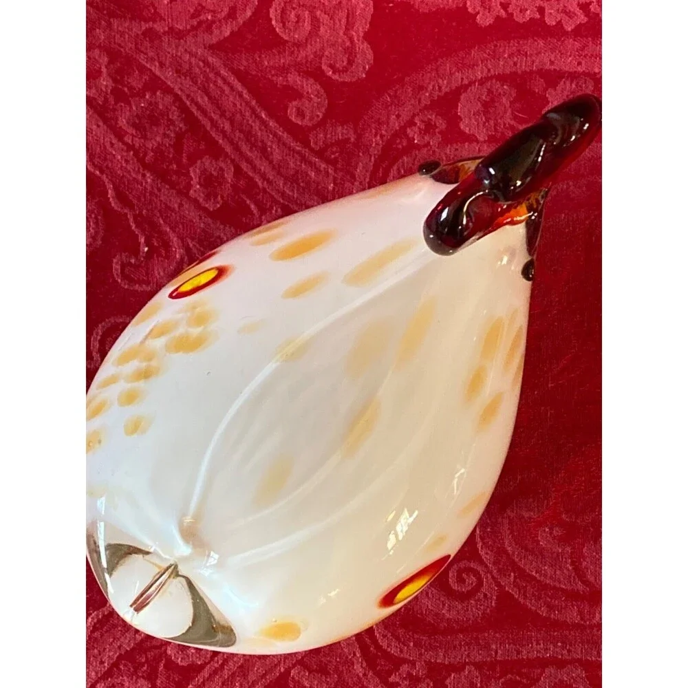 Murano style art glass chicken luminary